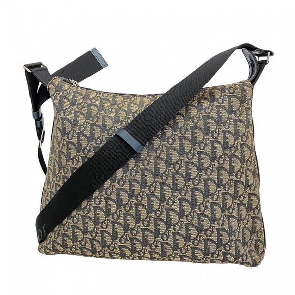 Christian Dior Trotter Canvas Shoulder Bag, Navy/Beige, Women's, P1229893 - Picture 1 of 10
